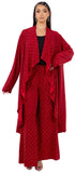 Red Rhinestone Embellished Cardigan Set