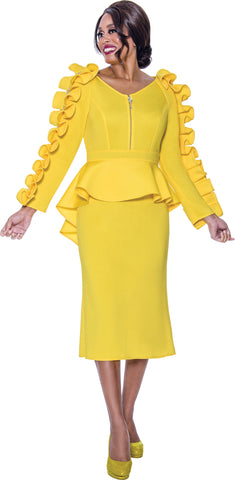 Stellar Looks 1932 yellow peplum scuba dress