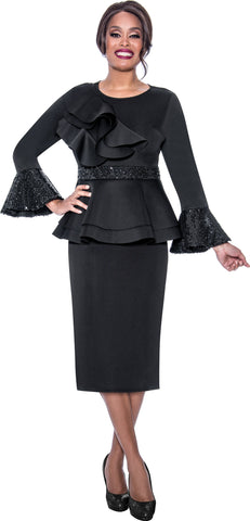 Stellar Looks 1881 black skirt suit