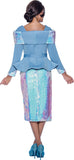 Stellar Looks 1932 blue scuba skirt suit