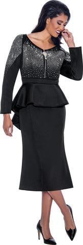 Stellar Looks 1961 black scuba skirt suit