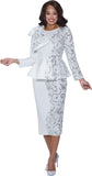 Stellar Looks 600502 white scuba skirt suit