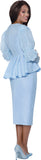Stellar Looks 600512 baby blue skirt suit