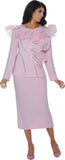 Stellar Looks 600542 pink scuba skirt suit