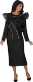 Stellar Looks 600542 black skirt suit