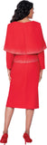 Stellar Looks 600642 red skirt suit