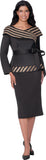 Stellar Looks 600672 black scuba skirt suit