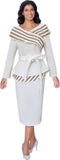 Stellar Looks 600672 off white skirt suit
