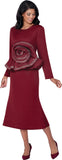 Stellar Looks 600711 burgundy scuba dress