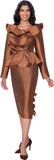 Stellar Looks 600722 brown skirt suit