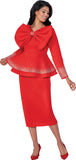 Stellar Looks 600732 red skirt suit