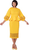 Stellar Looks 600802 yellow skirt suit