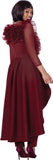 Stellar Looks 600822 burgundy highlow pant suti