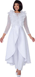 Stellar Looks 600822 white scuba pant suit