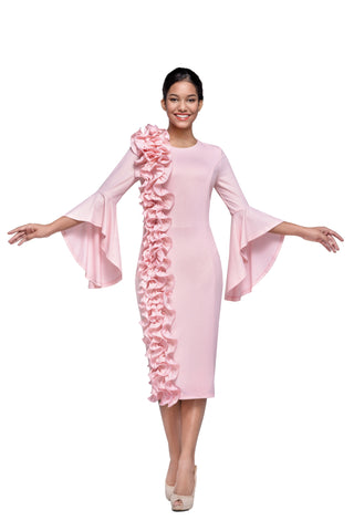 Serafina 3034 pink bell sleeve dress