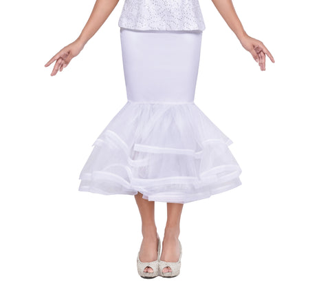Serafina 4009 white ruffle skirt 