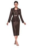 Serafina 4114 brown skirt suit