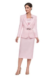 Serafina 4114 pink skirt suit