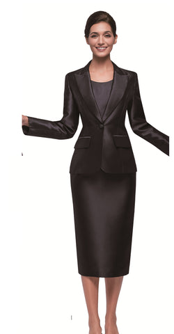 Serafina 4115 black skirt suit