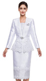 Serafina 4210 white skirt suit