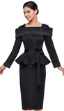 Serafina 4214 black skirt suit