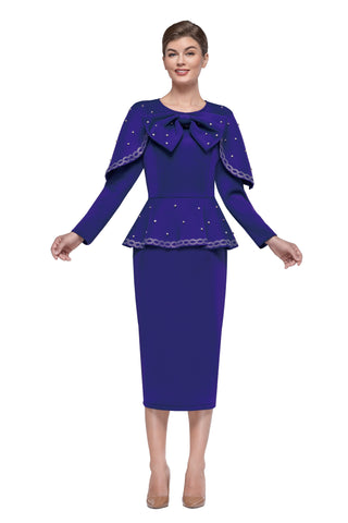 Serafina 4217 purple skirt suit
