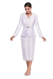 Serafina 4305 white skirt suit