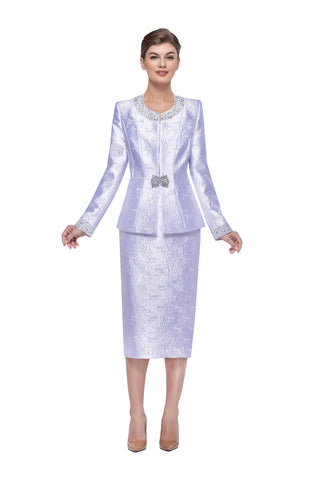 Serafina 4025 white skirt suit