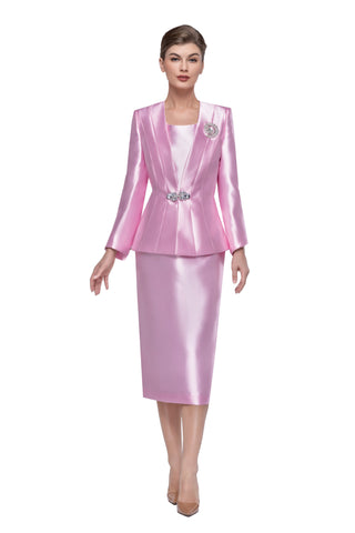 Serafina 4314 pink skirt suit