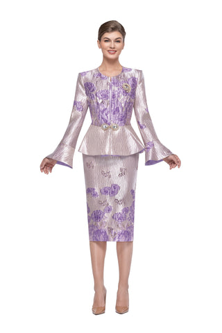 Serafina 4318 purple skirt suit