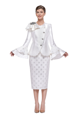 Serafina 4320 ivory skirt suit