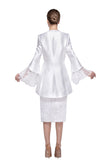 Serafina 4324 white skirt suit