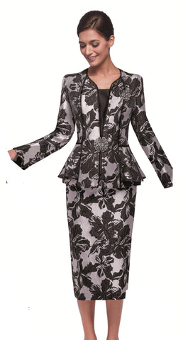 Serafina 4386 black skirt suit