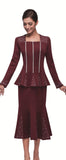 Serafina 4389 burgundy skirt suit