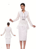 Serafina 4396 off white jacket dress