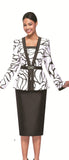 Serafina 4402 off white skirt suit