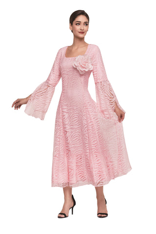 Serafina 6206 pink lace dress