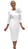 Serafina 6416 white scuba dress