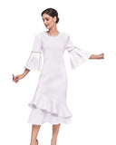 Serafina 6433 white scuba dress
