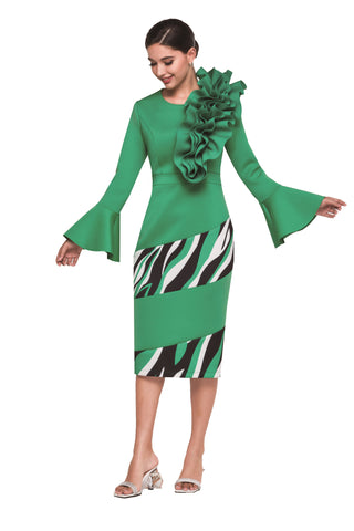 Serafina 6434 emerald green scuba dress