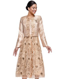 Serafina 6435 gold lace jacket dress