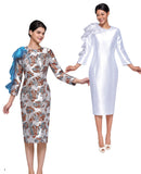 Serafina 6970 ruffle shoulder dress