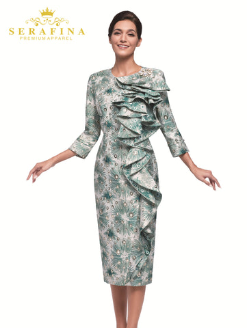 Serafina 6982 green dress