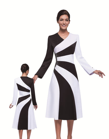 Serafina 6984 two tone dress