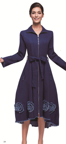 Serafina 6990 denim maxi dress