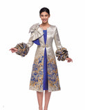 Serafina 7109 royal blue jacket dress