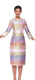Serafina 7112 jacquard stripe dress