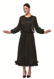 Serafina 7123 black pleated dress
