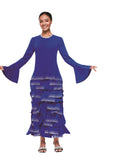 Serafina 7137 royal blue bell sleeve dress