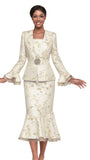 Serafina 4323 gold skirt suit